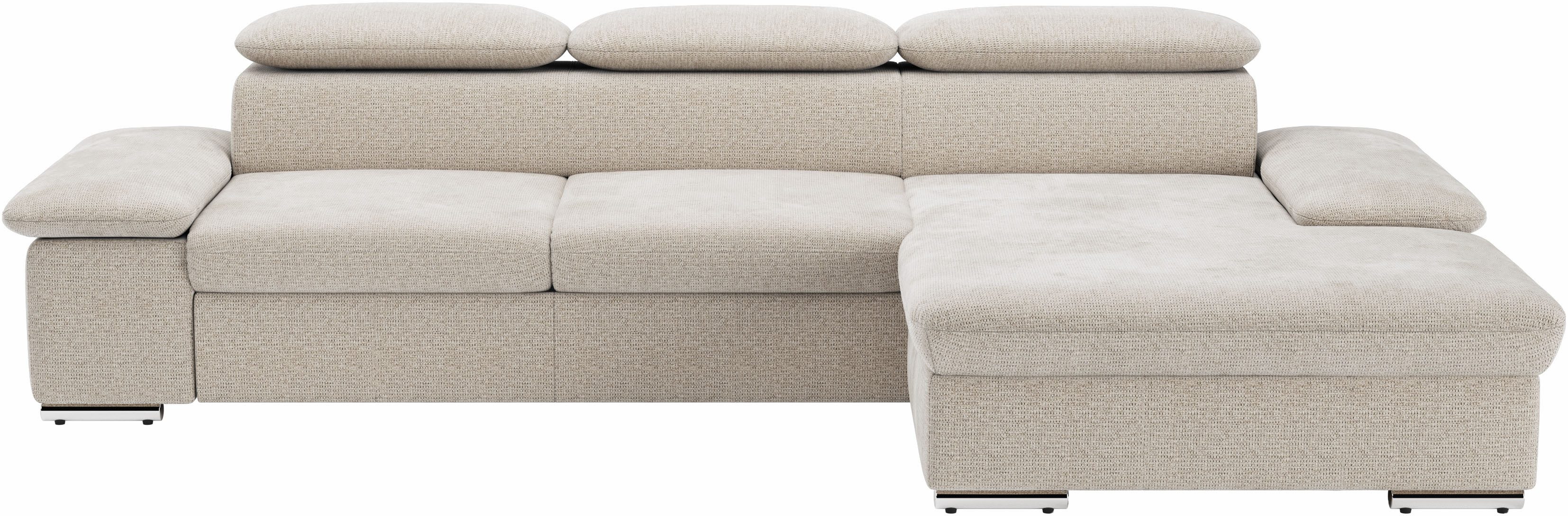 sit&more Ecksofa Valantine L-Form, B: 286 cm, mit Arm- & Kopfteilverstellung, optional mit Bettfunktion