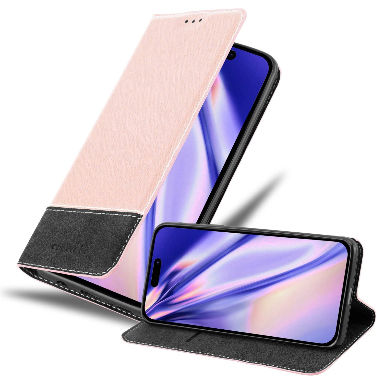 Cadorabo Handyhülle für iPhone 14 PRO Hülle Apple iPhone 14 PRO, Klappbare Handy Schutzhülle - Hülle - mit Standfunktion und Kartenfach