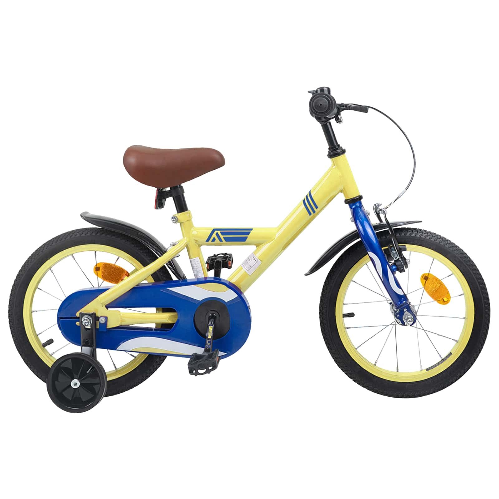 vidaXL Kinderfahrrad 104 x 51 x 73 cm Kinderfahrrad 14 Zoll für 3-5 Jahre alt Gelb Stützräd