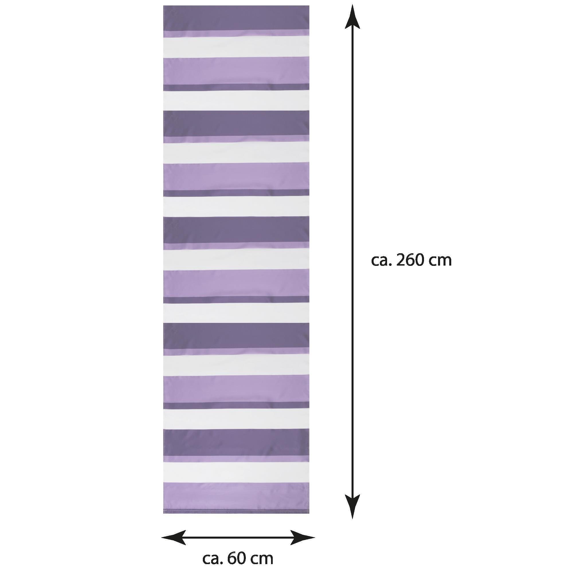 1 mit (3 Transparente 60cm x Lila Klettband Bestlivings, Weiß Vorhang, St), (BxL), 260cm Schiebegardine Klettband