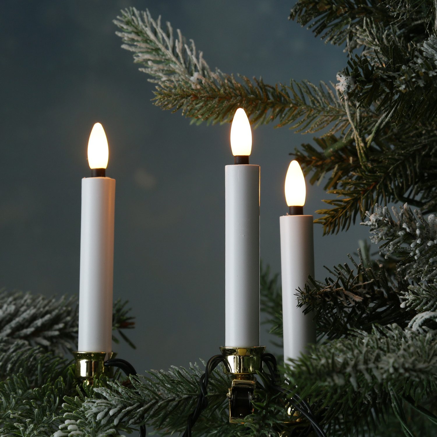 MARELIDA LED-Christbaumkerzen Weihnachtskerzen Lichterkette Weihnachtsbaum 20 Baumkerzen 9,5m Außen, 20-flammig