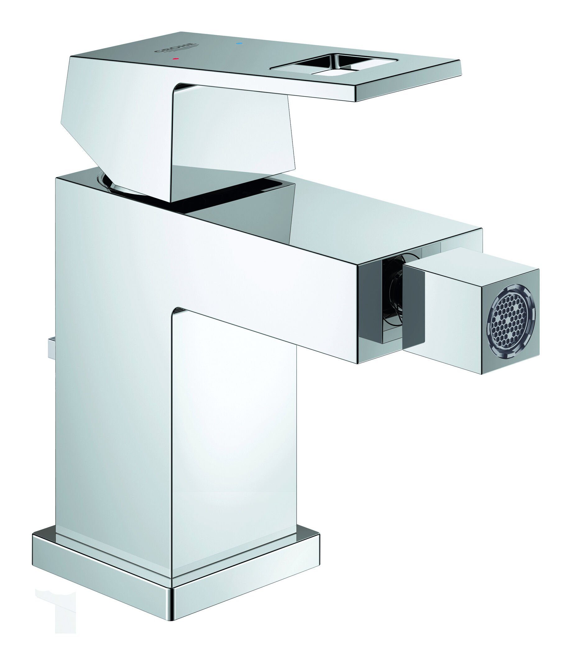 Grohe Bidetarmatur Eurocube Einhand-Bidetbatterie mit Zugstangen-Ablaufgarnitur Chrom 