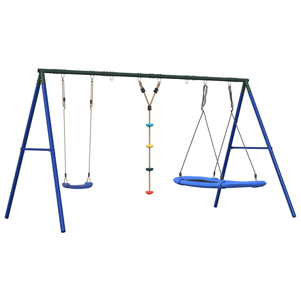vidaXL Spielturm Schaukel-Set mit Schaukelsitz Kletterschaukel und Nestschaukel