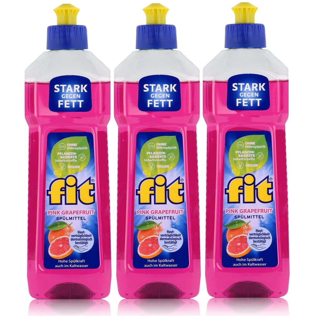 FIT fit 500ml - Geschirrspülmittel Pink Hohe (3er Spülkraft Grapefruit Pack) Spülmittel