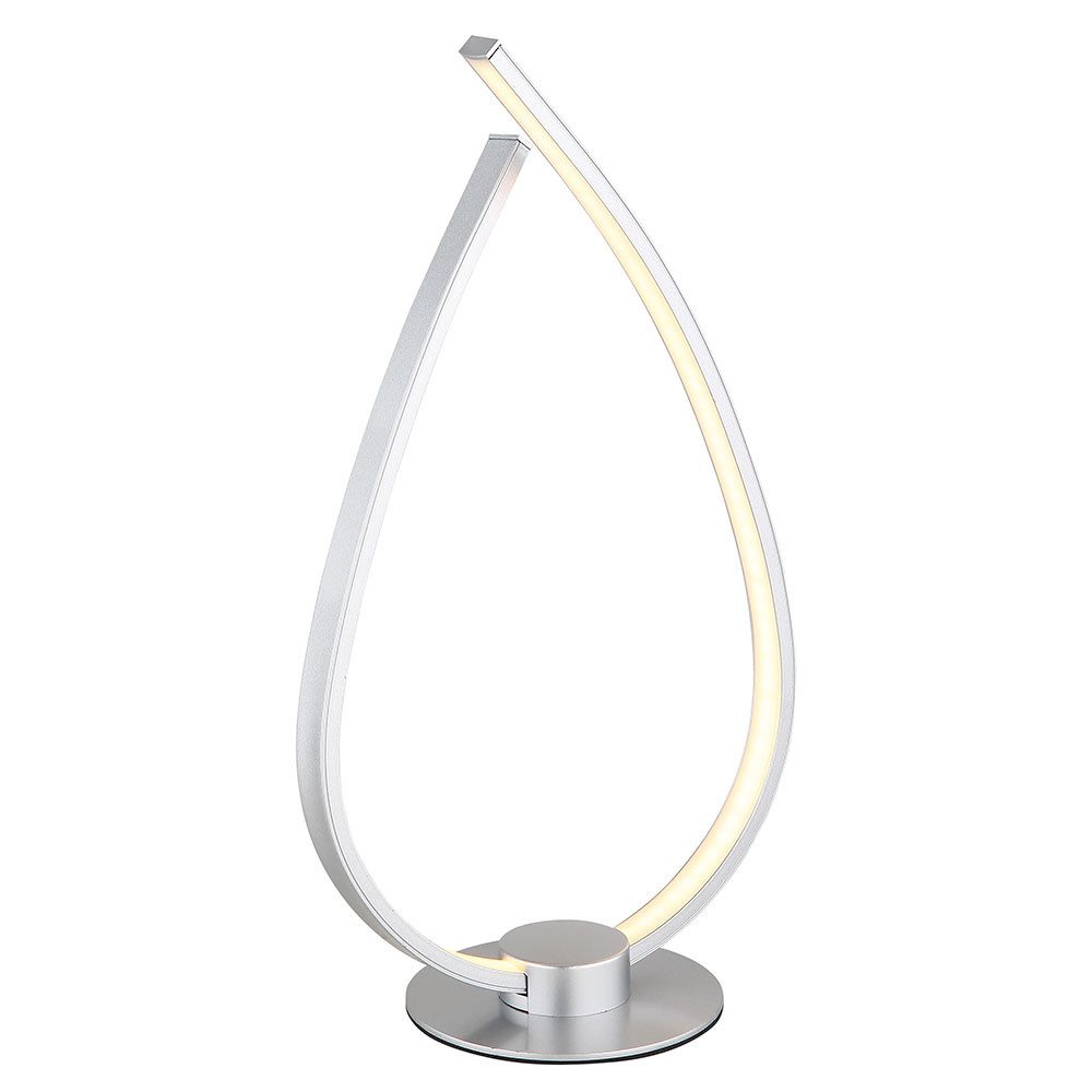 GLOBO LIGHTING LED Nachttischlampe, LED-Leuchtmittel fest verbaut, Warmweiß, Tischleuchte LED Leselampe Beistelllampe silber matt Schnurschalter H