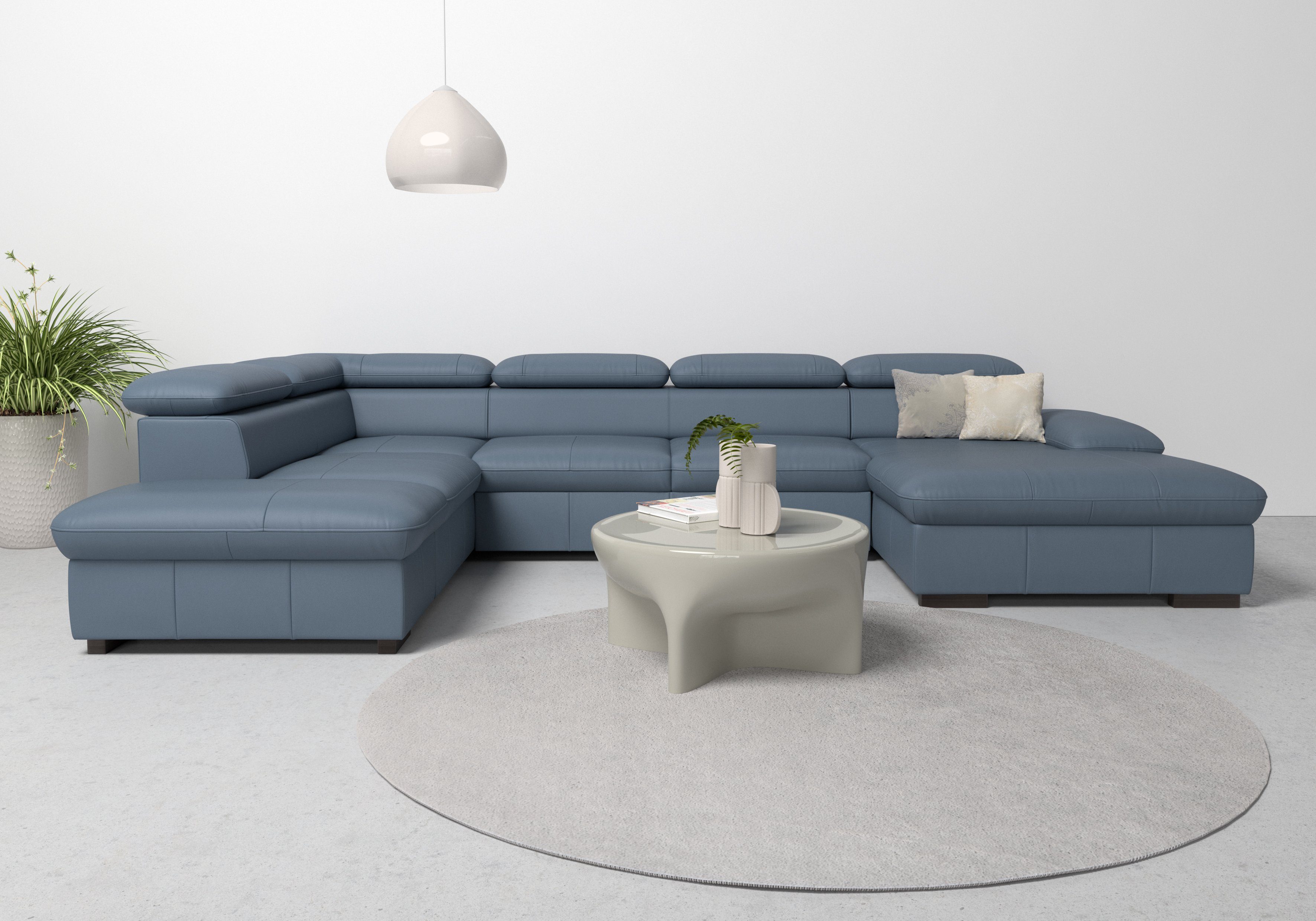 Home affaire Wohnlandschaft Alberto U-Form, mit Kopfteilverstellung, wahlweise mit Bettfunktion