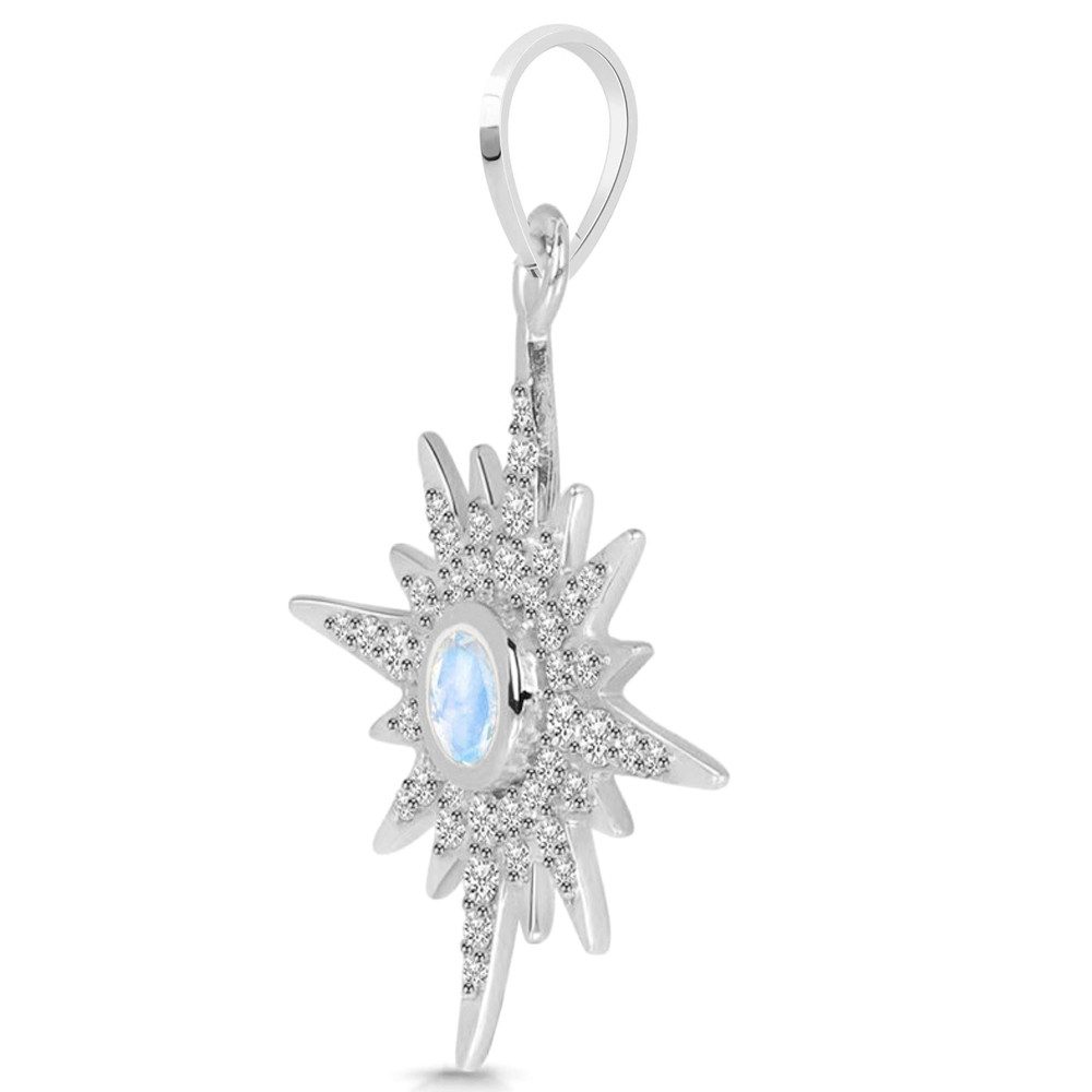Limana Kette mit Anhänger echter Opal und Topas Edelstein 925 Silber Stern Schneeflocke (inkl. Tasche und Dose Halskette Ehefrau Schmuck), Weihnachtsgeschenk Geschenk Set für Sie Frauen Damen Freundin Mutter