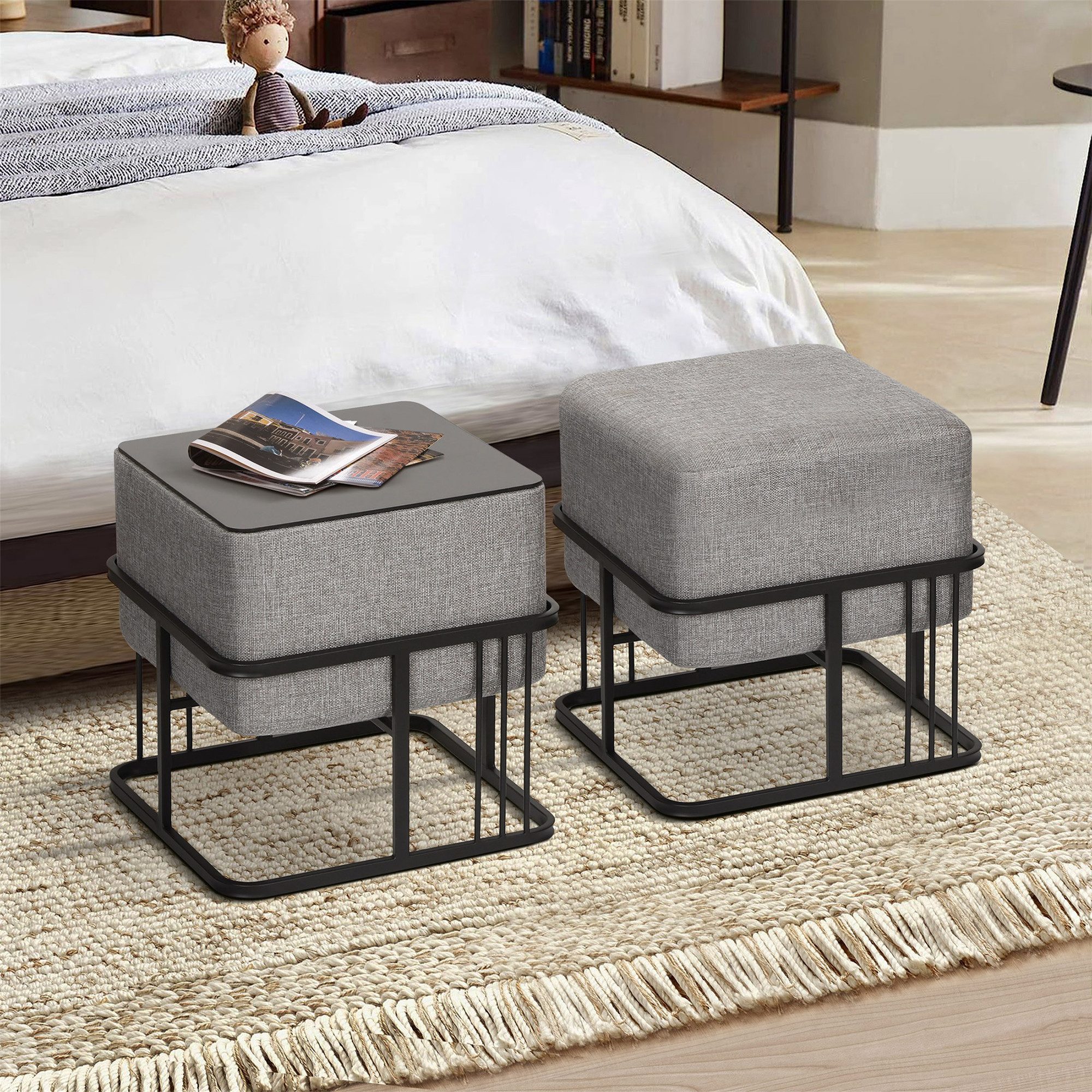 en.casa Sitzhocker (2er Set), »Tas« mit günstig online kaufen