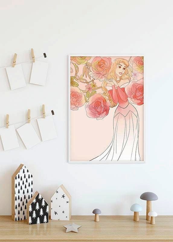 Kinderzimmer, Komar (1 Poster Schlafzimmer, Wohnzimmer Roses, St), Sleeping Disney Beauty