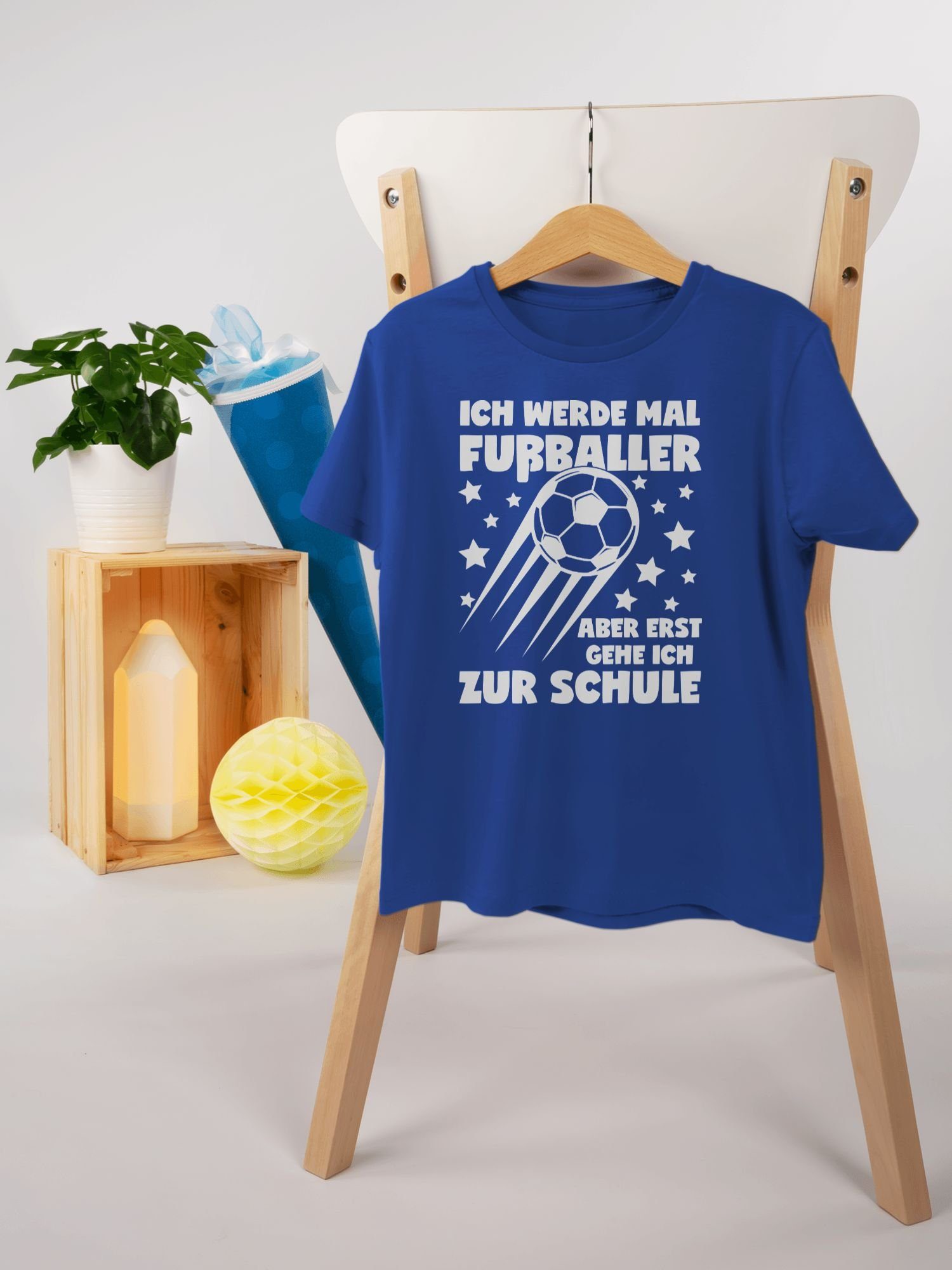 T-Shirt Ich werde mal Fußballer aber erst gehe ich zur Schule
