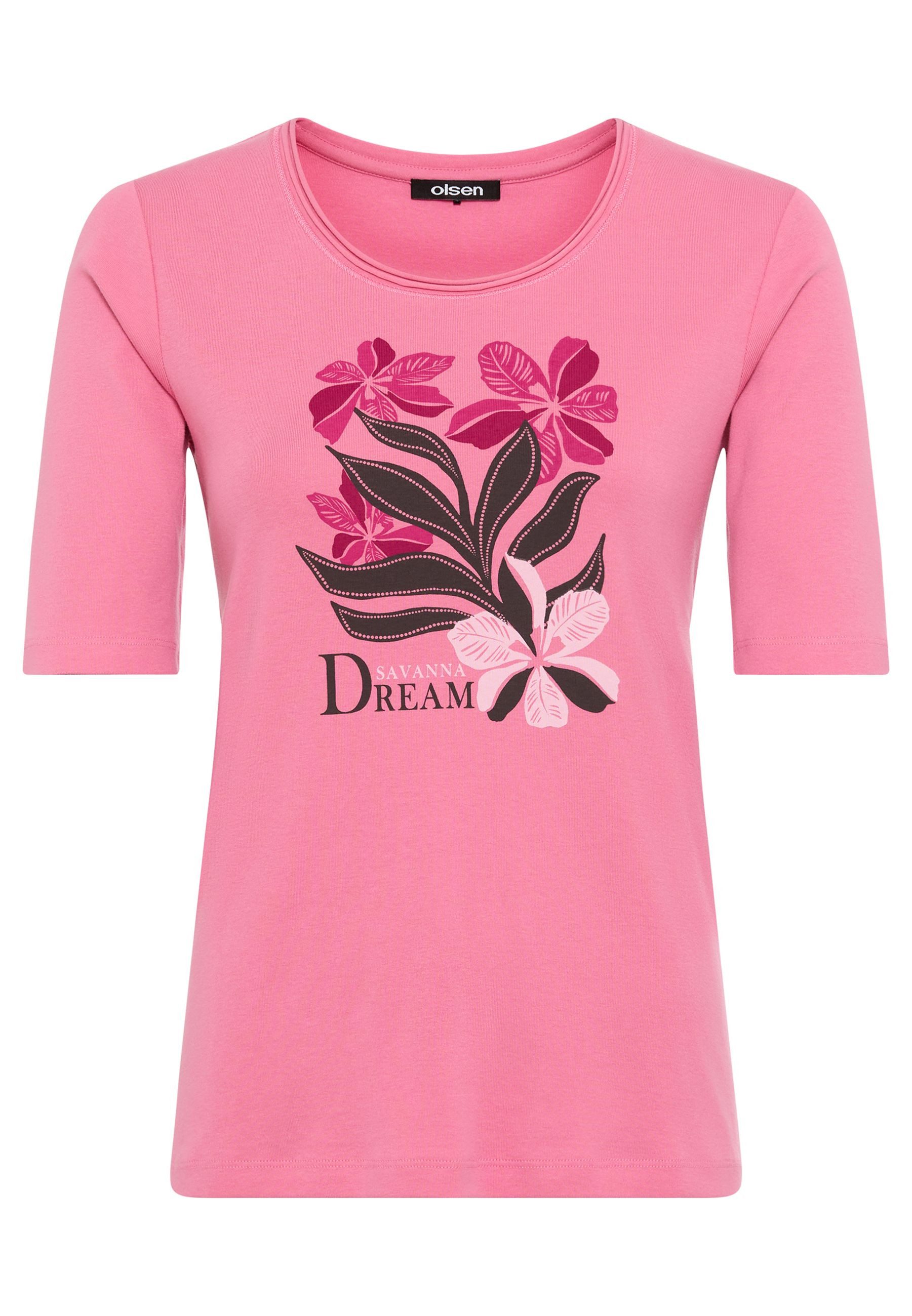 T-Shirt Shirt mit Placement-Print und Rundhalsausschnitt