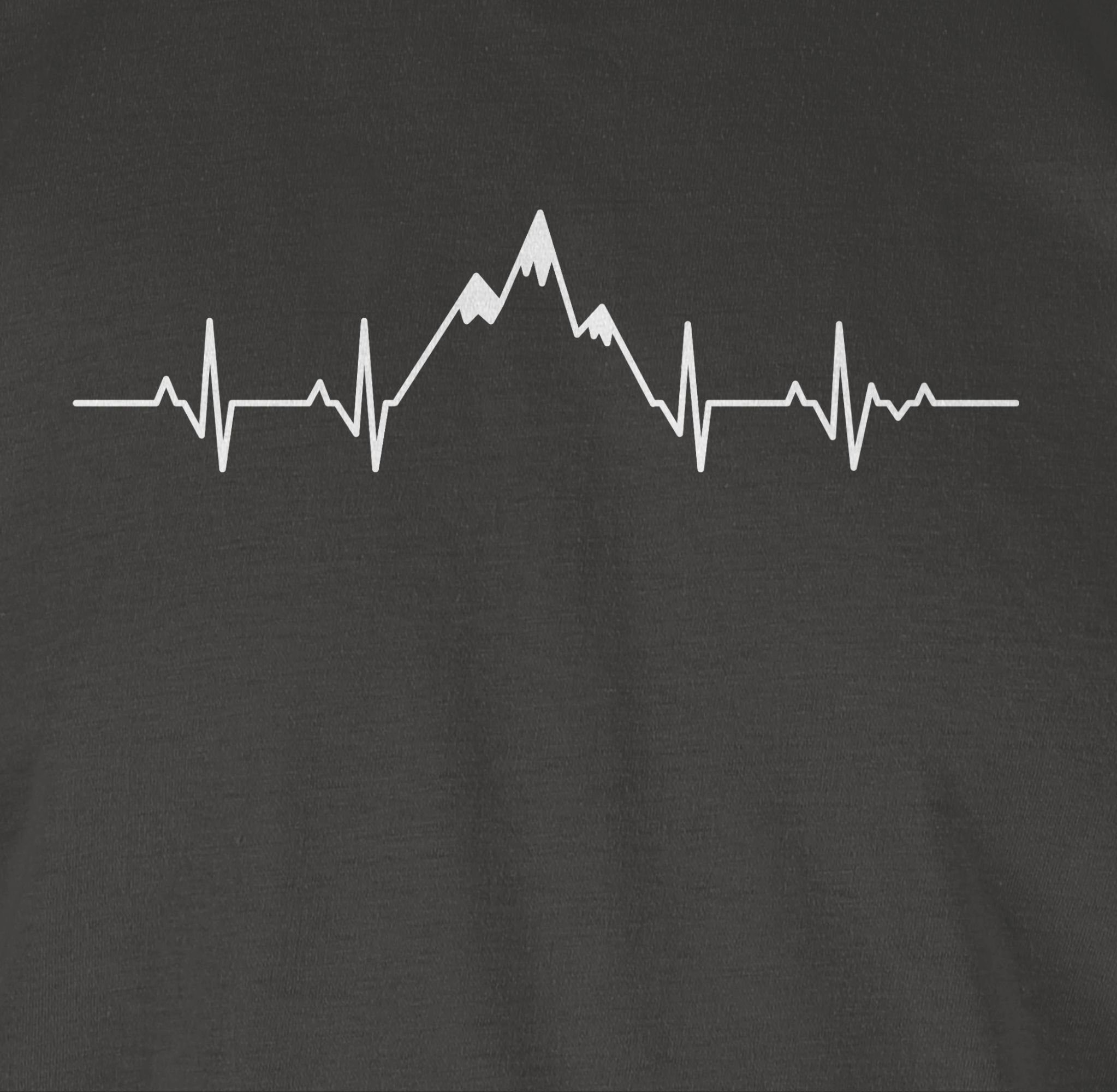 und Zeichen Shirtracer Berge Symbol Dunkelgrau Herzschlag 03 T-Shirt Outfit