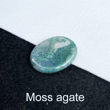 ROY Edelstein Daumenstein Moss Agate Edelstein Handschmeichler - Chakrenausgleich M, Steinmassage, Handsteine, Heilsteine, Taschenstein, Glückssteine