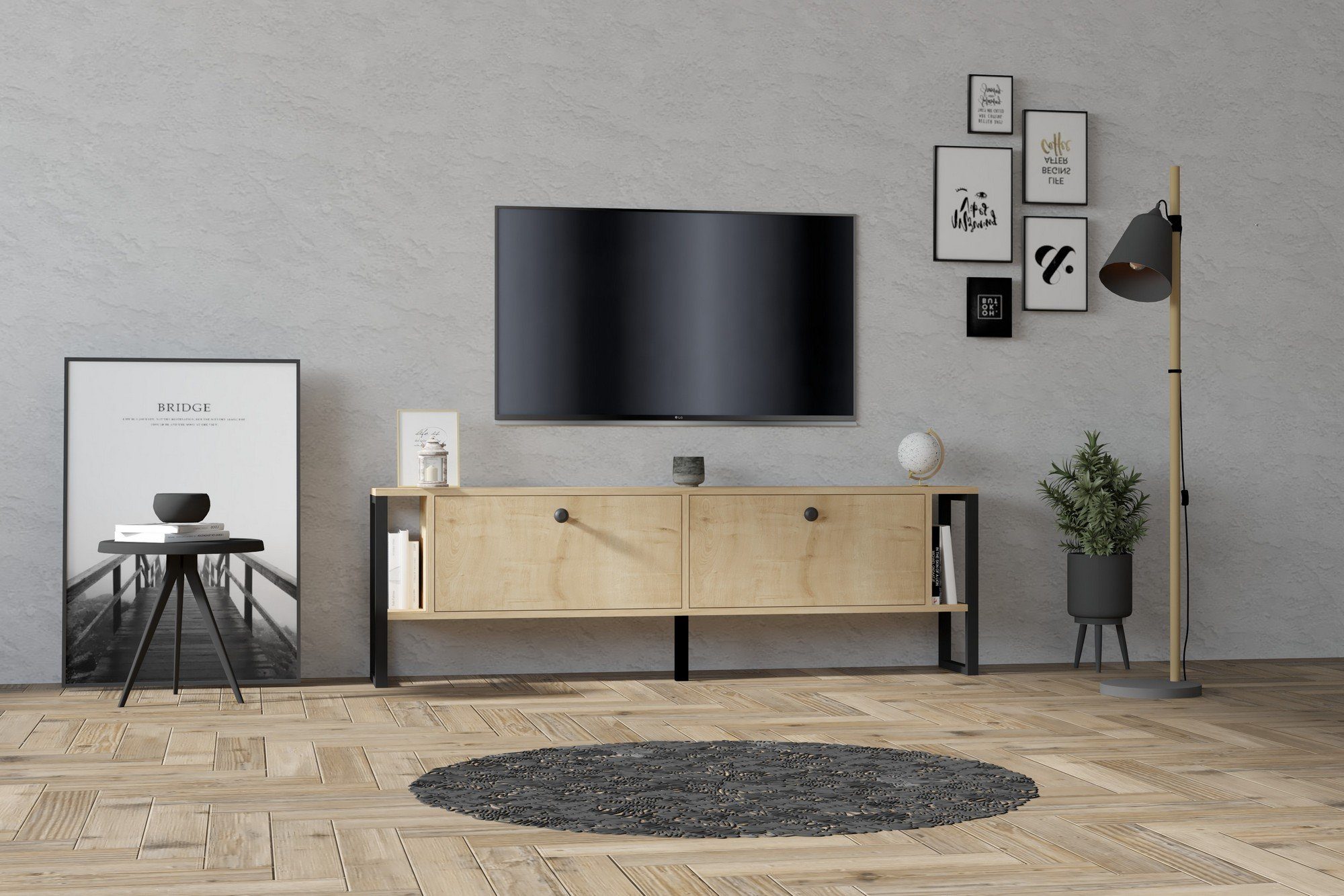 Skye Decor TV-Schrank Schränke, 50,4x160x24,5 cm, 100% Melaminbeschichtete Partikelplatte