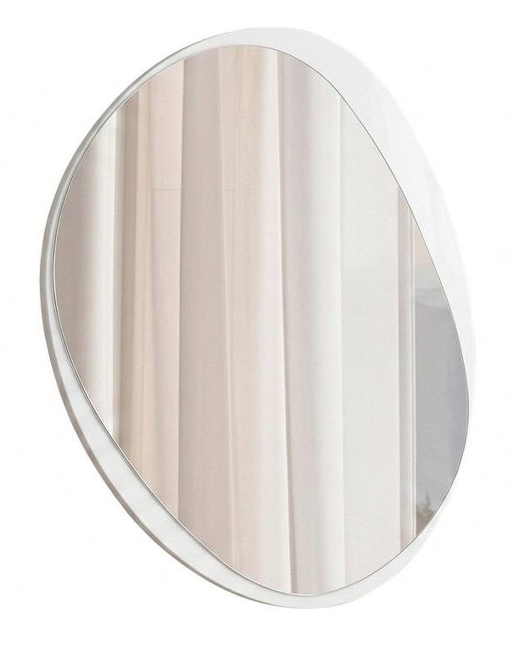 Xlmoebel Wandspiegel Eleganter ovaler Wandspiegel in Weiß mit modernem Design, Made in Europa