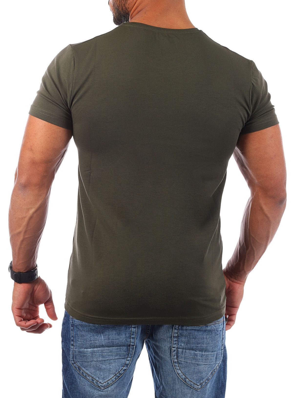 Young & Rich T-Shirt Herren Uni Basic rundhals Ausschnitt Unterziehshirt 1701 Rundhalsauschnitt unifarben kurzarm regular fit