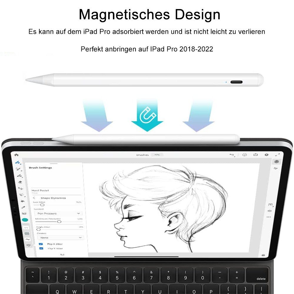 Stylus für zggzerg Stift iPad mit Stylus Pen Apple Eingabestift Kompatibel 2018-2022, iPad