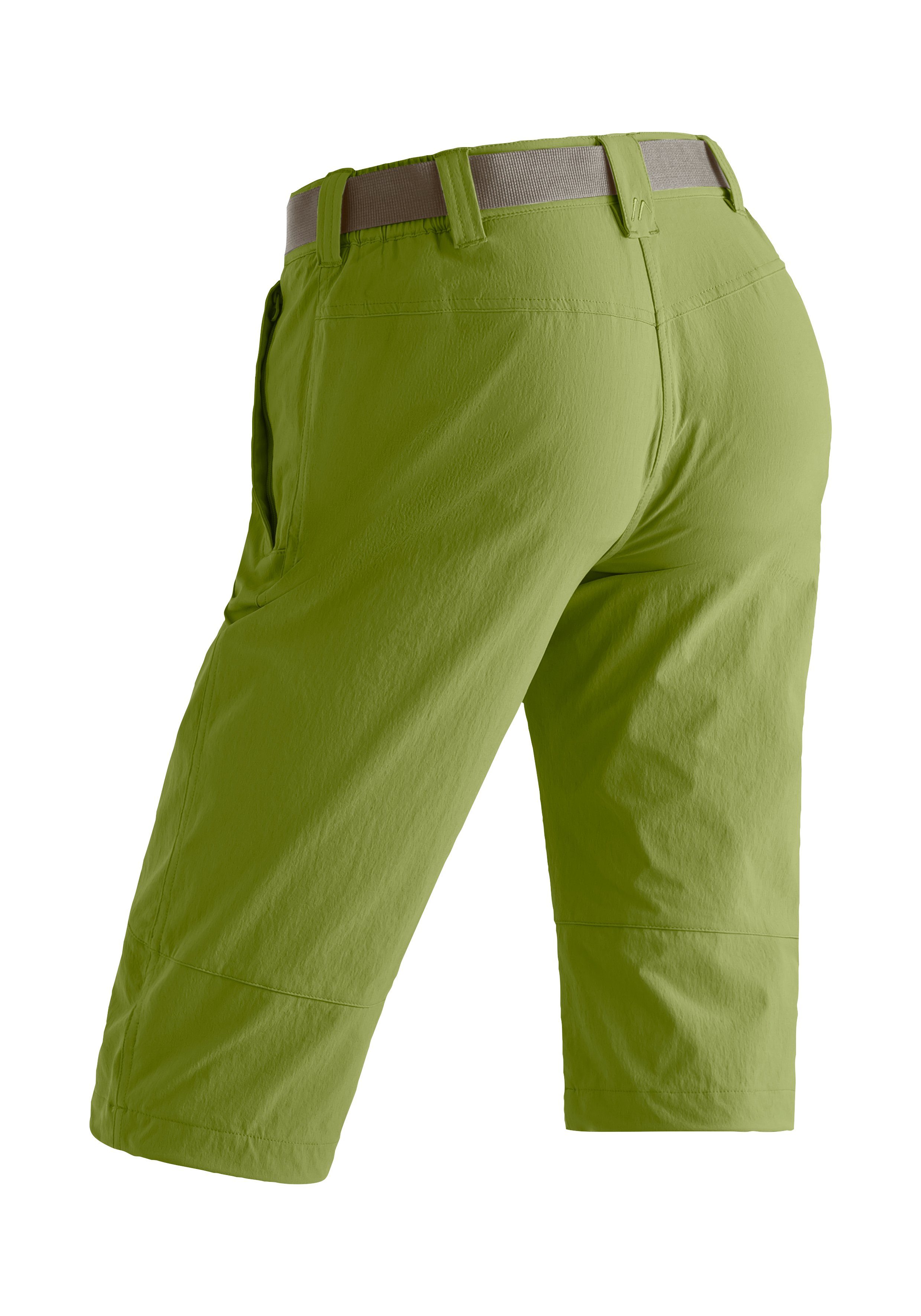 Maier Sports Caprihose grasgrün Damen Kluane atmungsaktive Wanderhose, kurze Outdoor-Hose