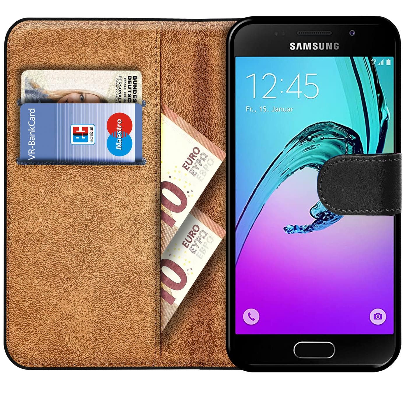 CoolGadget Handyhülle Book Case Handy Tasche für Samsung Galaxy A5 2016 (A510) 5,2 Zoll, Hülle Klapphülle Flip Cover für Samsung A5 2016 Schutzhülle stoßfest