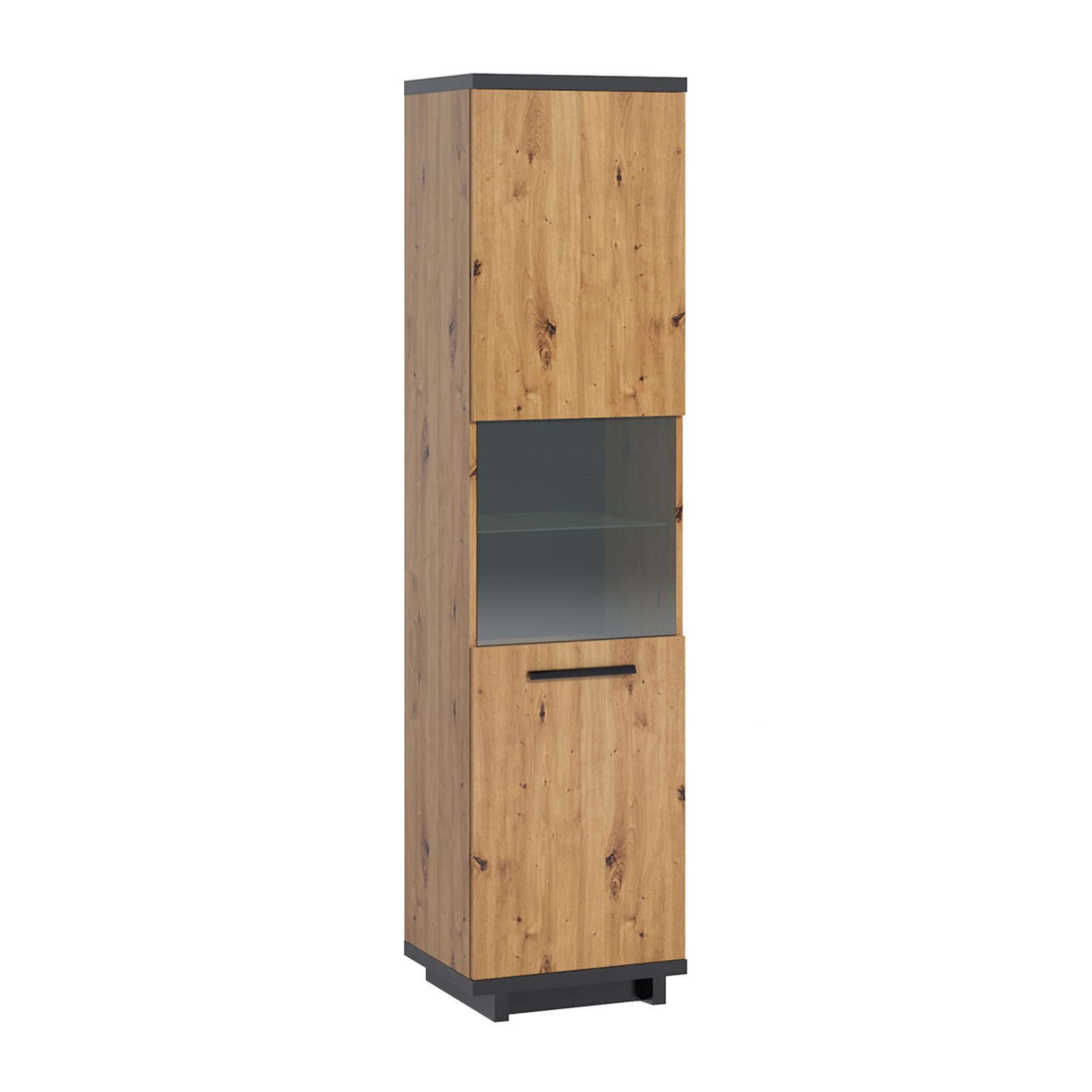 HAUSELEMENT Standvitrine INES IN-11 Vitrinenschrank Regalschrank 50 x 200 cm Vitrine Loft
