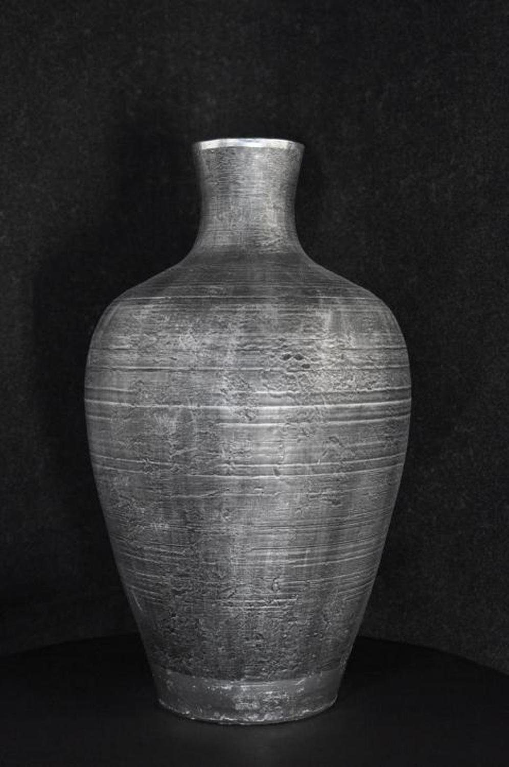 JVmoebel Skulptur XXL Big Design Grau Stil Antik Deko Vasen Vase Blumen Medusa 56cm Schale