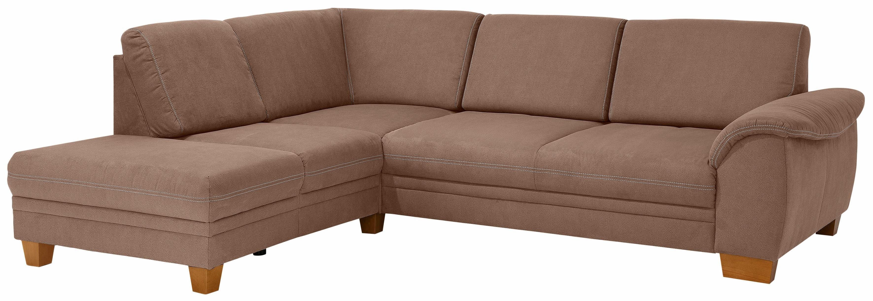 OTTO home Ecksofa Husum L-Form, mit Sitztiefenverstellung, Federkern-Polsterung und Kontrastnaht