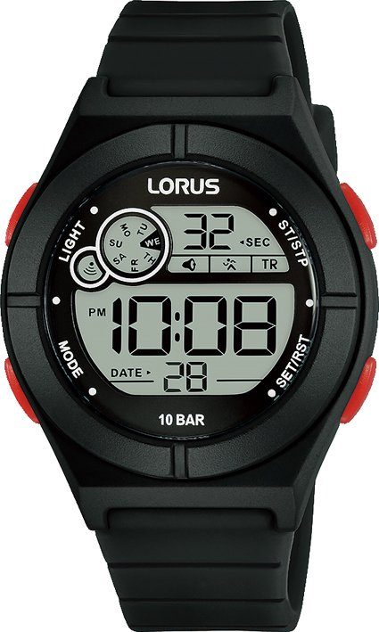 LORUS Chronograph R2363NX9, Armbanduhr, Quarzuhr, Kinderuhr, Digitalanzeige, ideal als Geschenk