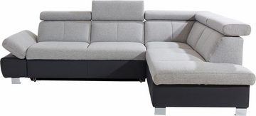 exxpo - sofa fashion Ecksofa Happy, mit Ottomane, wahlweise mit Bettfunktion und Bettkasten, L-Form