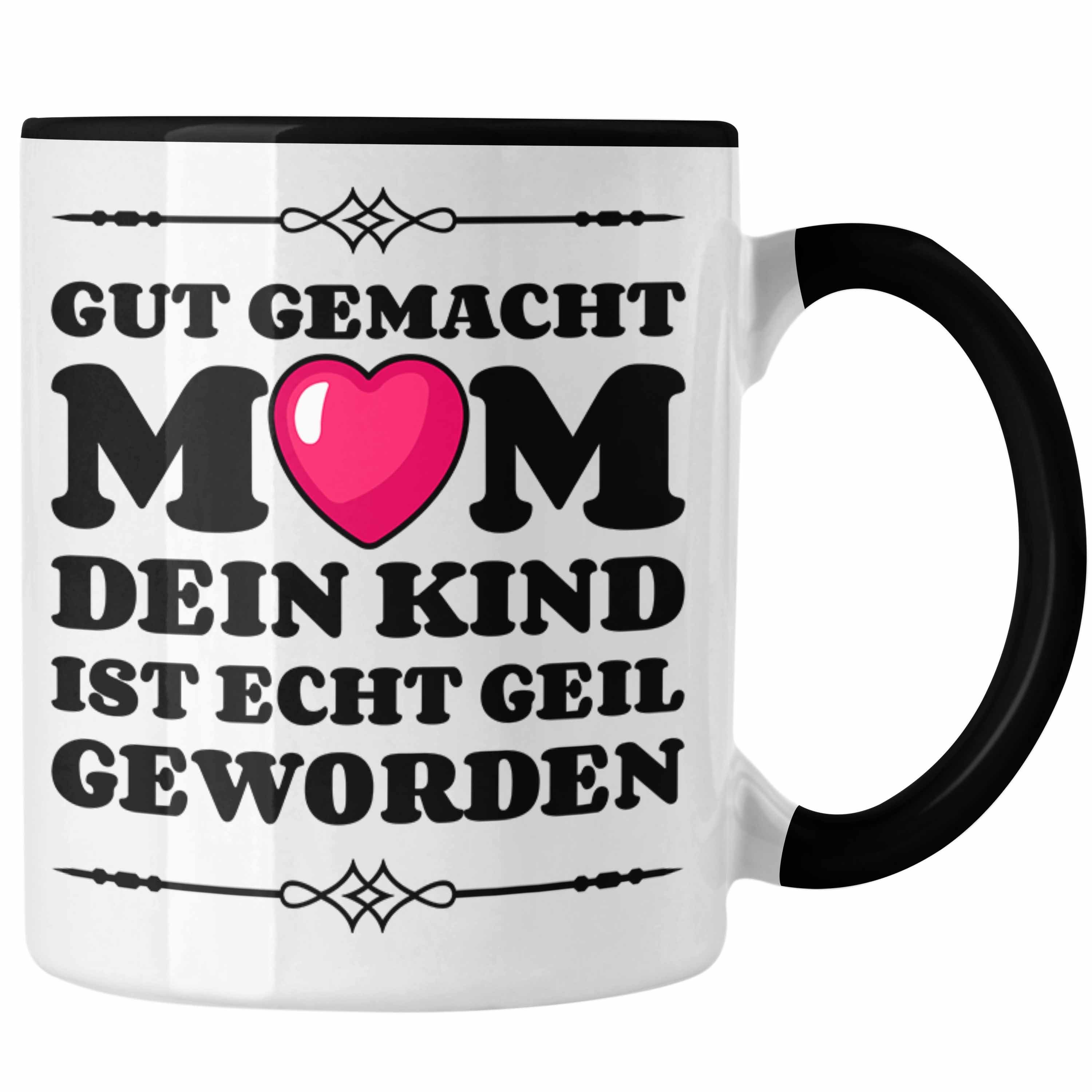 Trendation Tasse Trendation - Mama Geschenk Muttertagsgeschenk Tasse von Sohn Tochter Lieblingskind Tasse Spruch Schwarz