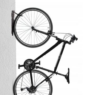 Maclean Fahrradwandhalterung MC-432, Wandmontierter Fahrradträger Schwarzer Haken
