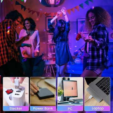 Welikera Discolicht 2 Stück Discokugel 5V Partylicht,RGB Partylicht USB Stimmungslicht