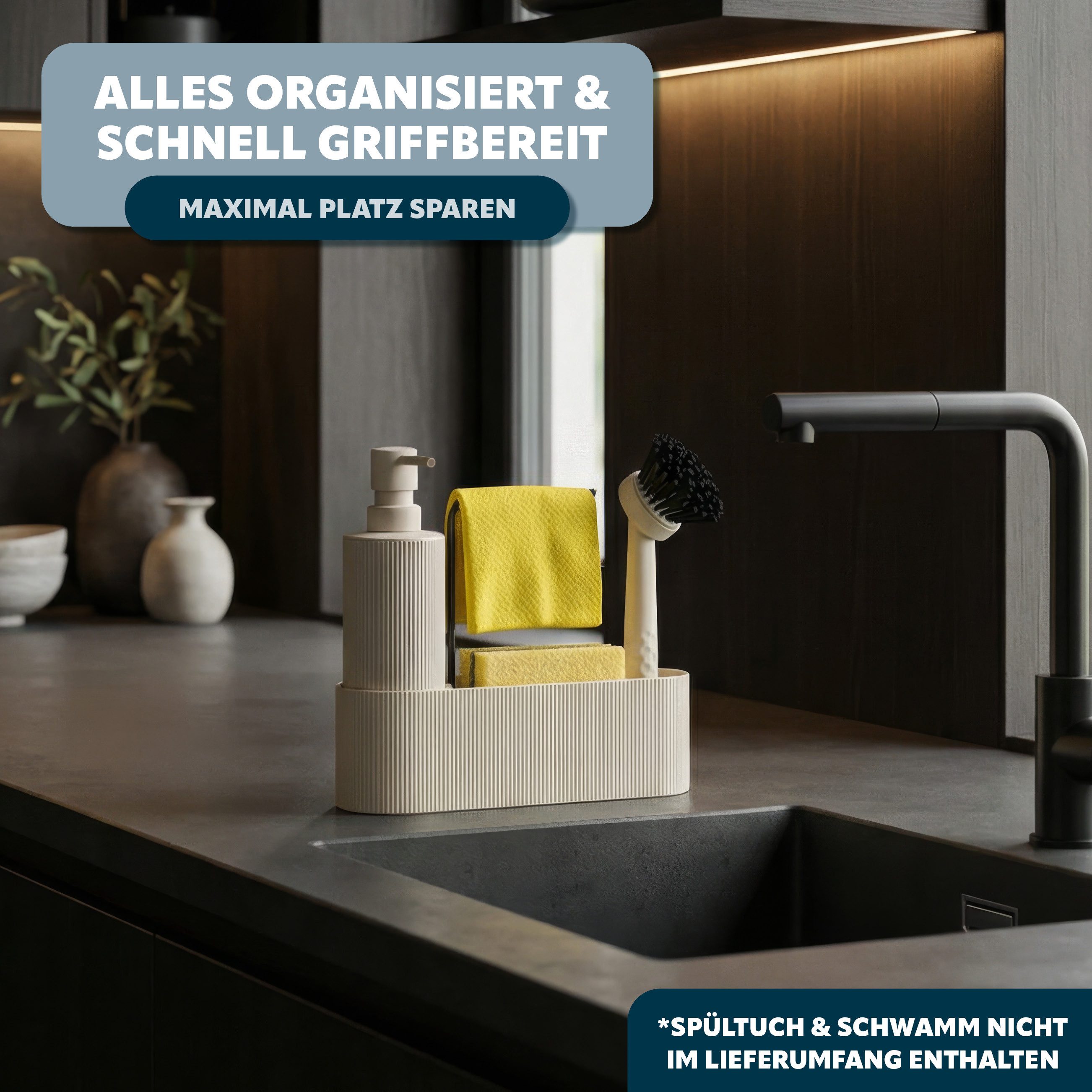 eluno Seifenspender Spülbecken Organizer ca. 22 x 21 x 6,5 cm (B/H/T), (1-tlg)
