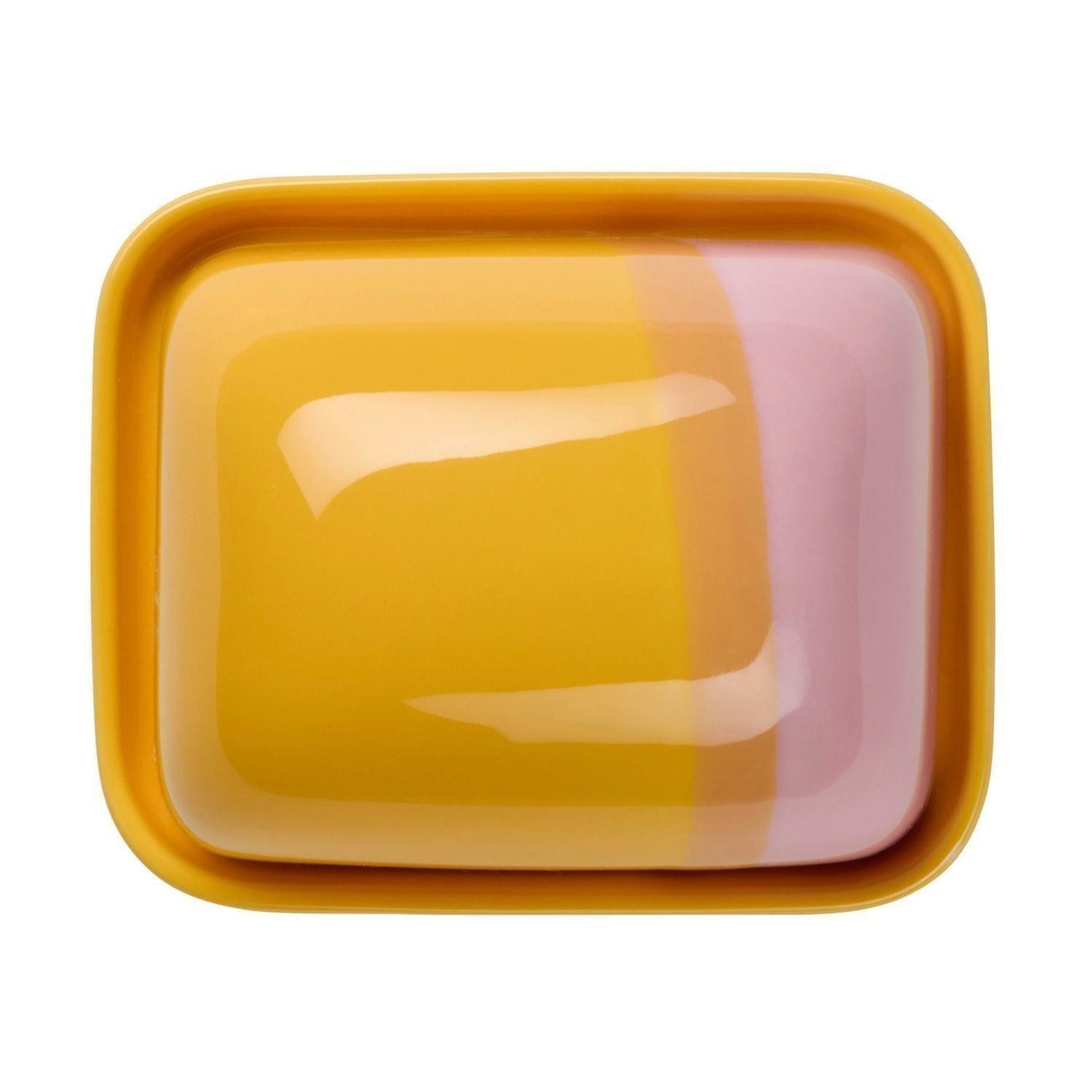 ASA SELECTION Butterdose Butterdose JOY, 11,5 x 9,5 cm, Orange, Rosa, Porzellan, (1-tlg), Porzellan