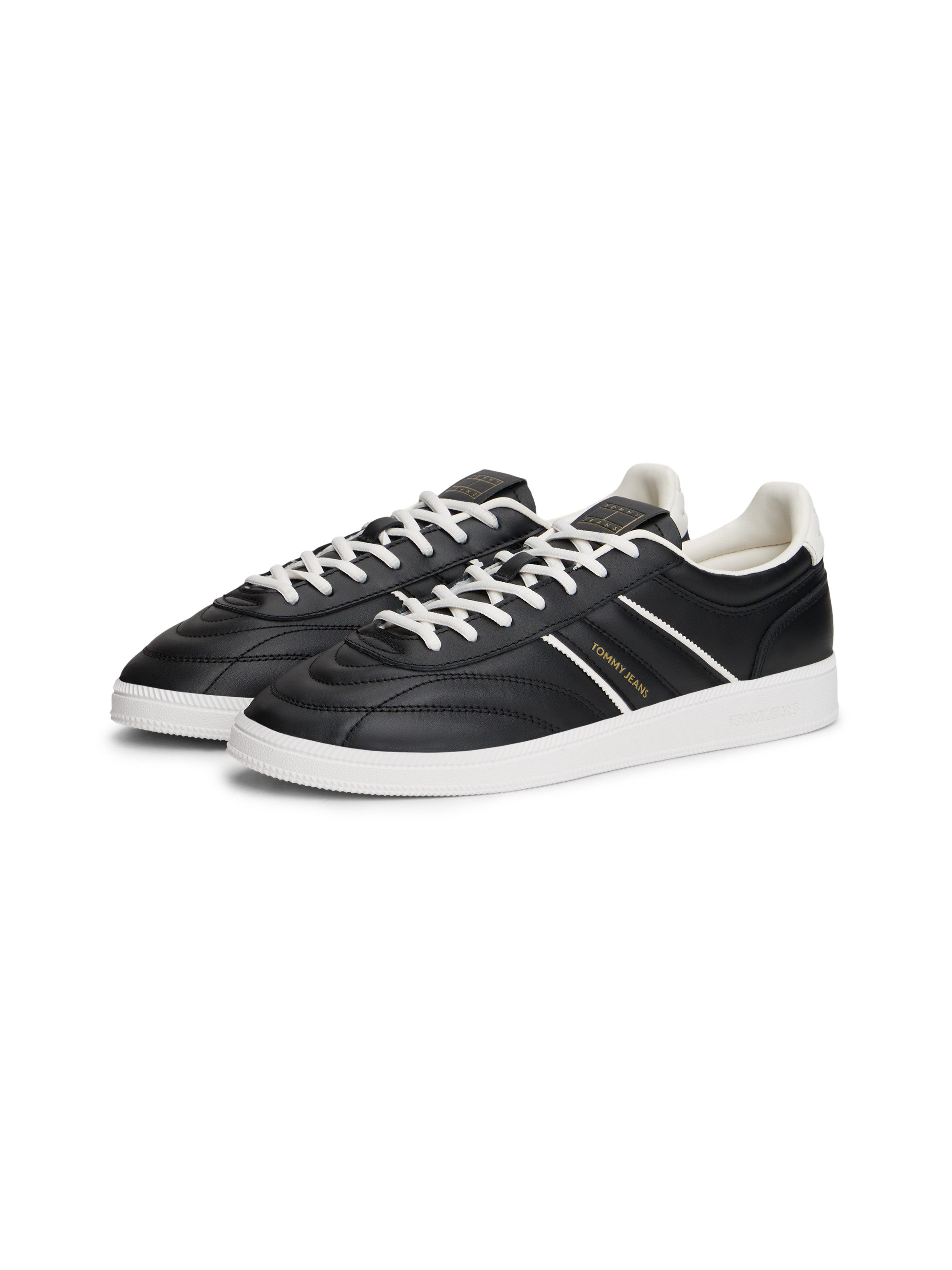 Tommy Jeans THE GREENWICH EDGE STITCHING Sneaker, Freizeitschuh, Halbschuh, Schnürer, Logo an der Seite und Schuhzunge