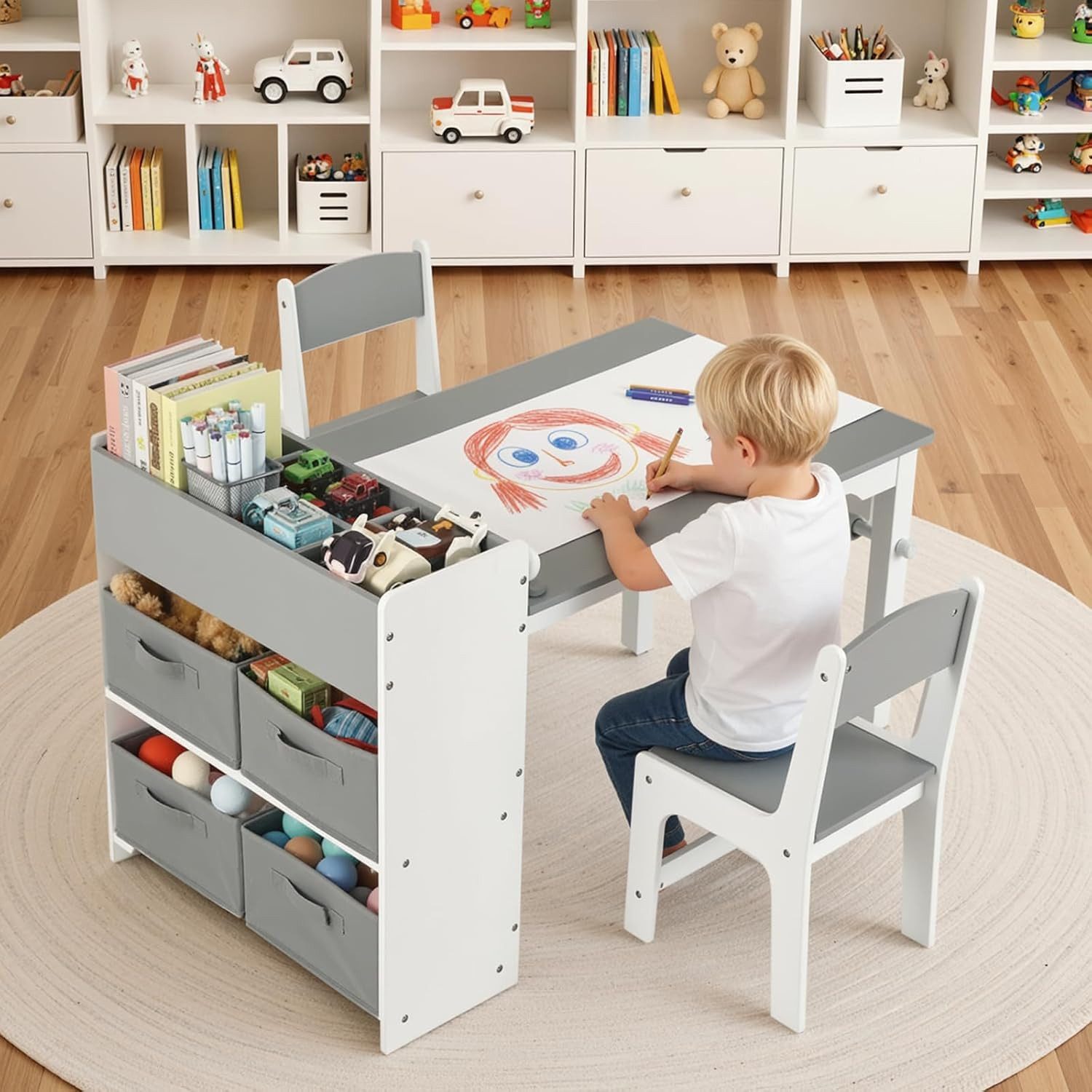Kindertisch Kindermaltisch mit 2 Stühlen