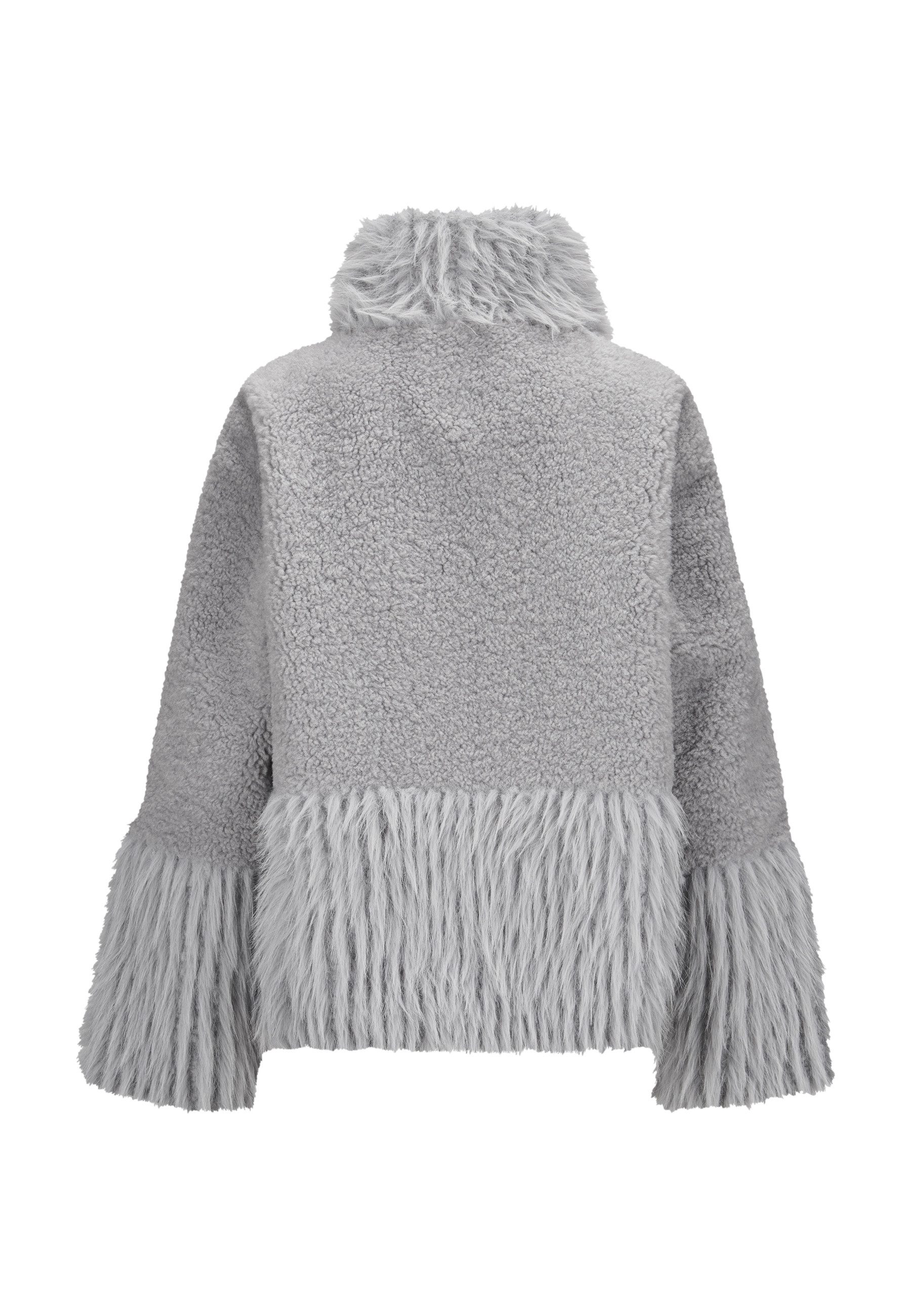 Milestone Fellimitatjacke MSRaya Damen Kunstfelljacke Übergangsjacke Metall günstig online kaufen