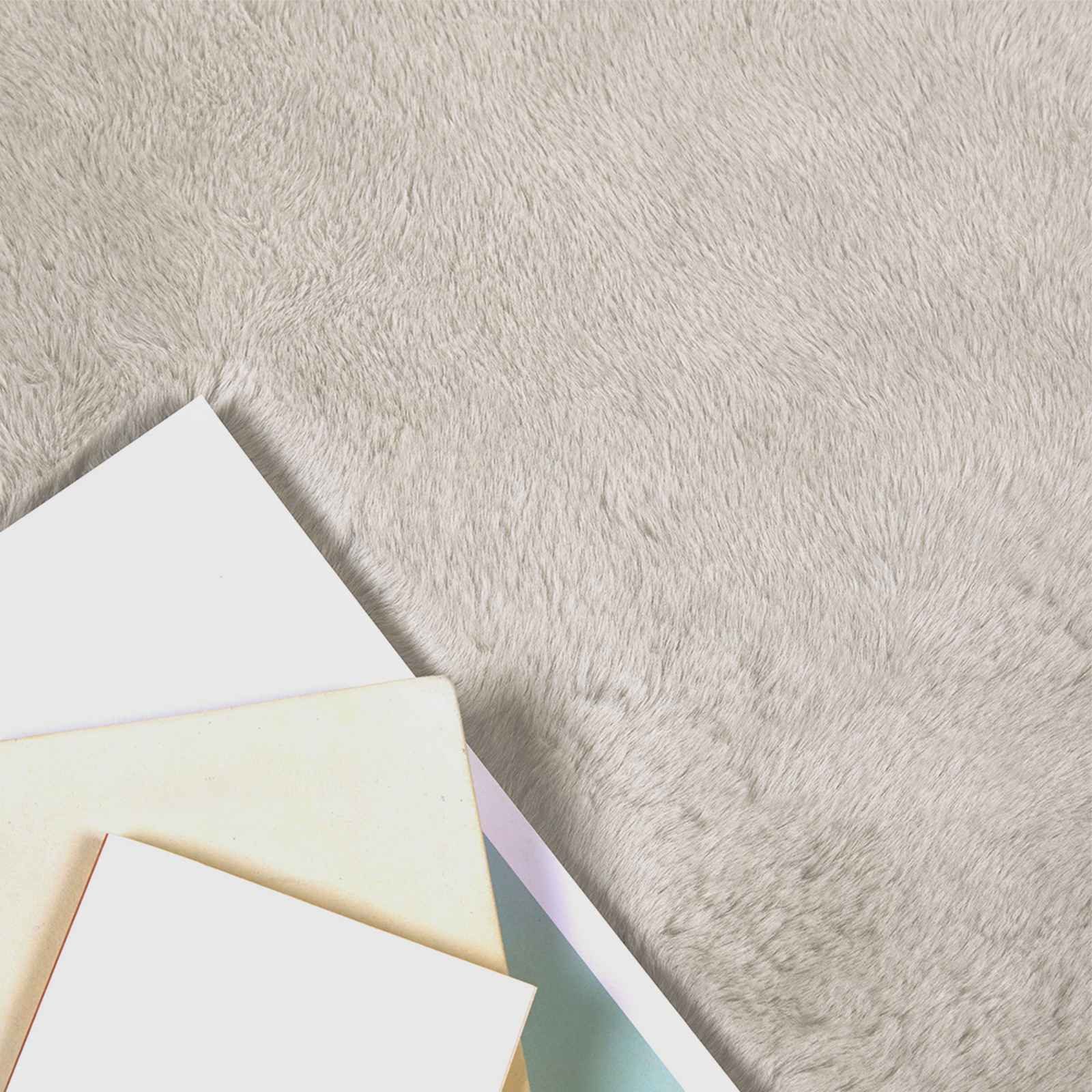 vidaXL Teppich Rutschfester Teppich aus Kunstkaninchenfell OLITE Beige, Rechteckig
