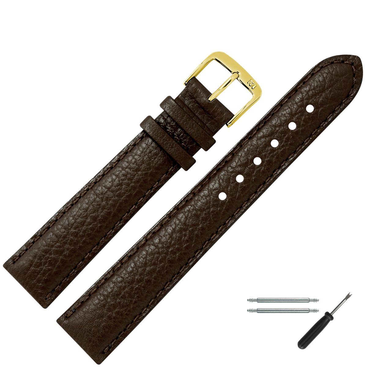 MARBURGER Uhrenarmband 18mm Leder Buffalo Prägung günstig online kaufen