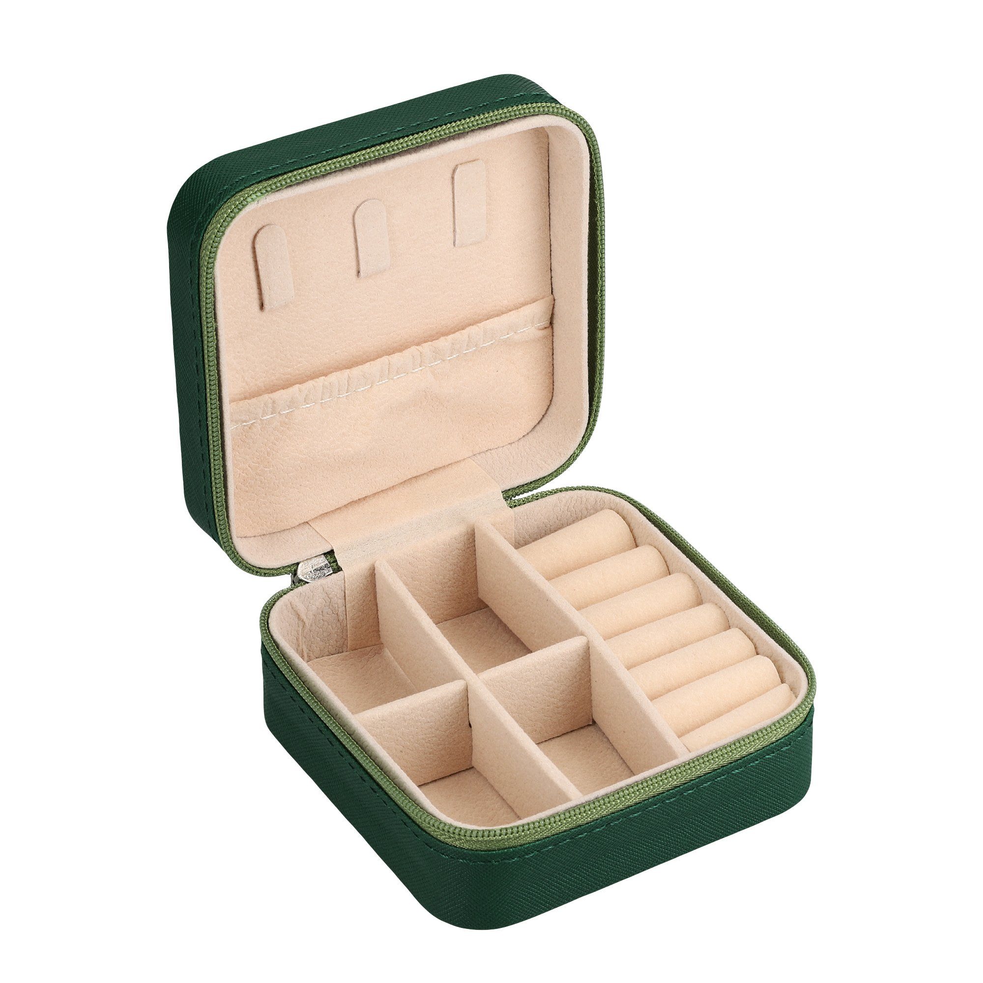 kwmobile Schmuckkasten Schmuckbox Reise - Schmuckkästchen für unterwegs - Schmucketui, Reisetasche Box - klassisches Design - kleine Schmuckaufbewahrung