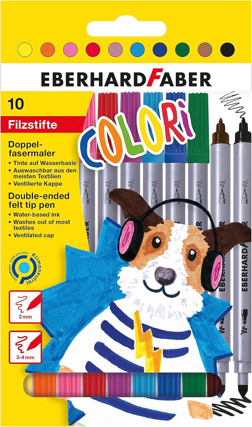 Eberhard Faber Faserstift Eberhard Faber Doppelfasermaler 10 Farben
