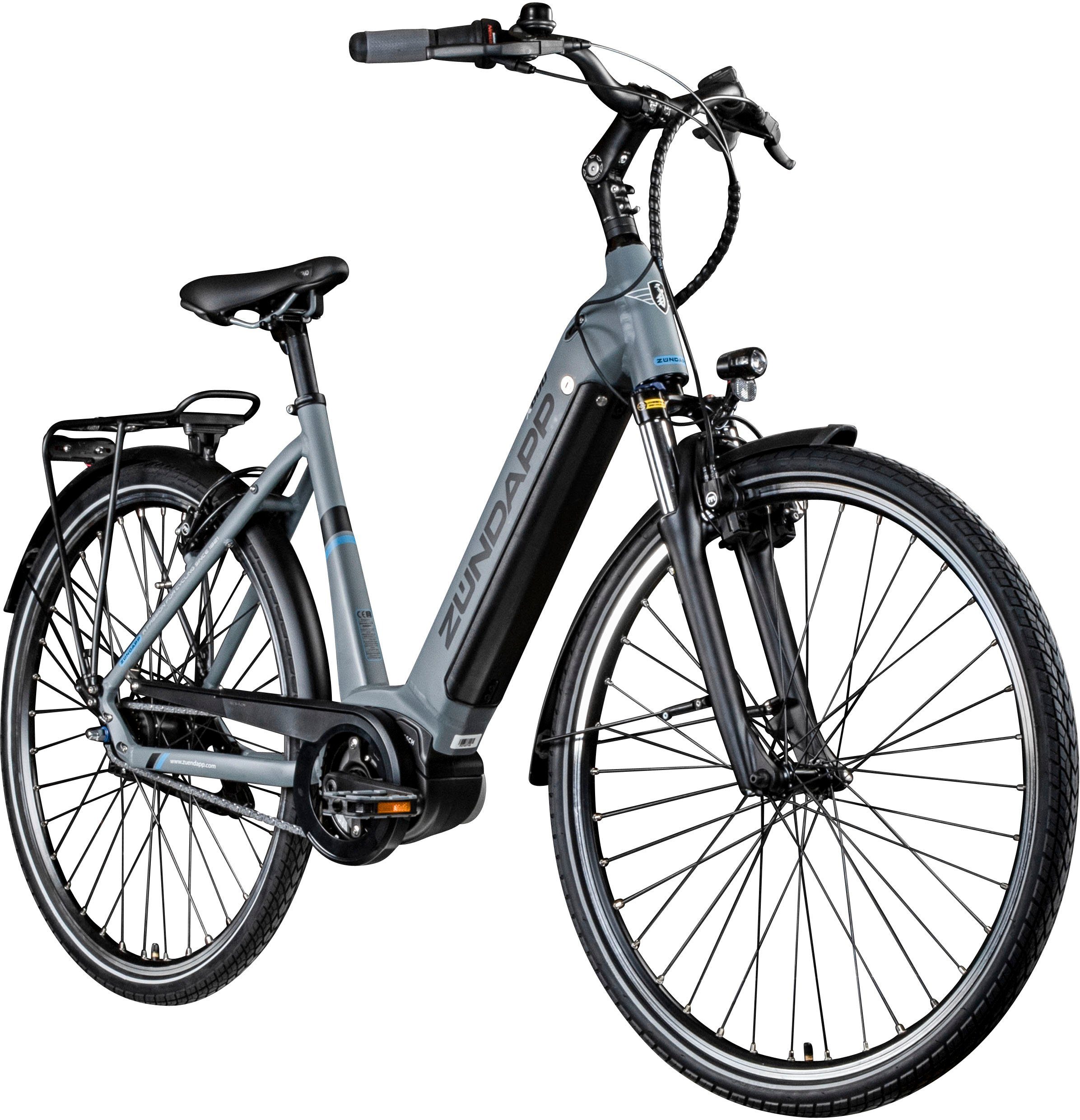 Zündapp E-Bike Cityrad X600 - Bosch Mittelmotor, 7 Gang Shimano Nexus Schaltwerk, Nabenschaltung, Mittelmotor, 400 Wh, Pedelec, Elektrofahrrad für Damen u. Herren