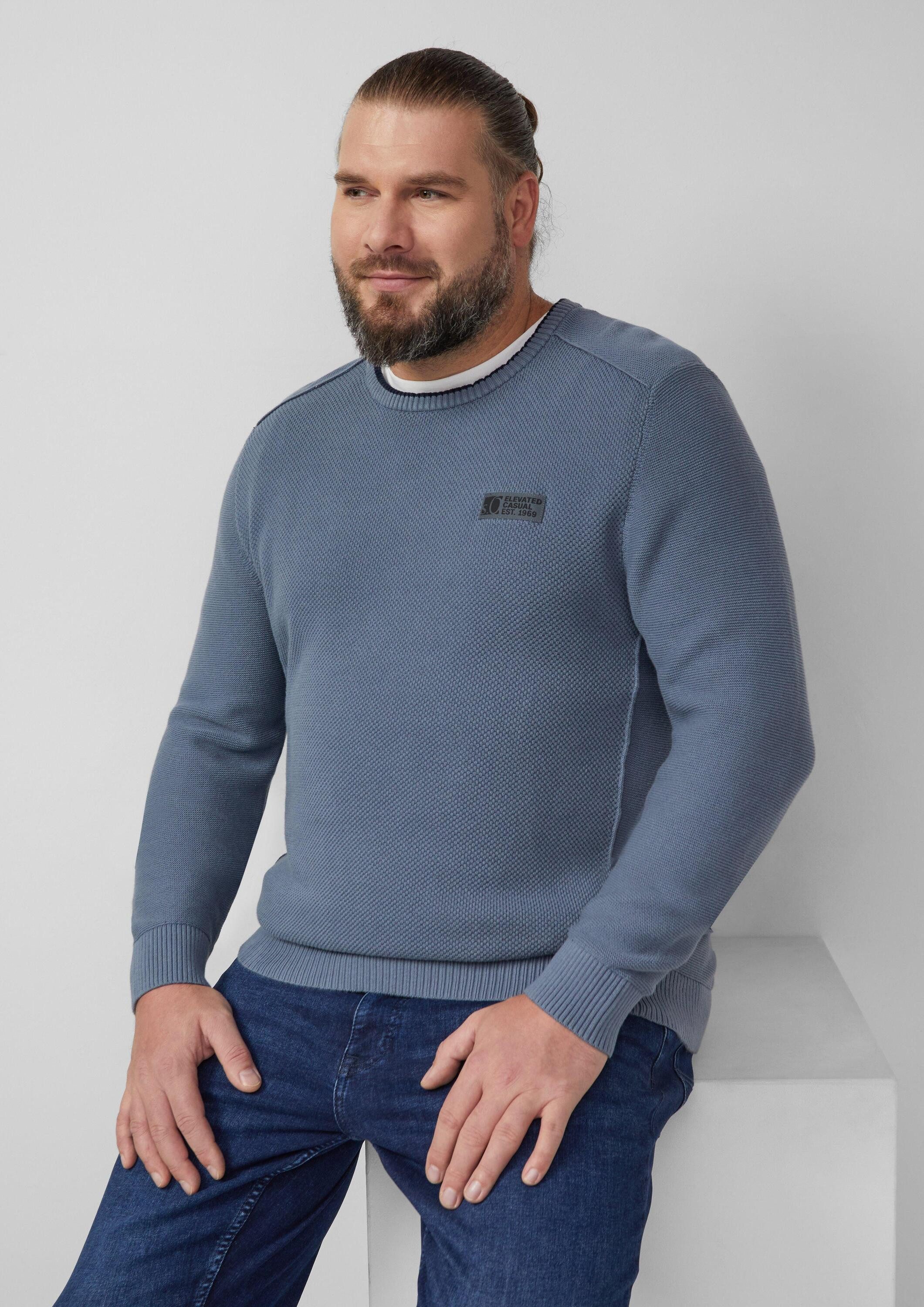 s.Oliver Kurzarmpullover Strickpullover Strickpullover aus Baumwolle günstig online kaufen