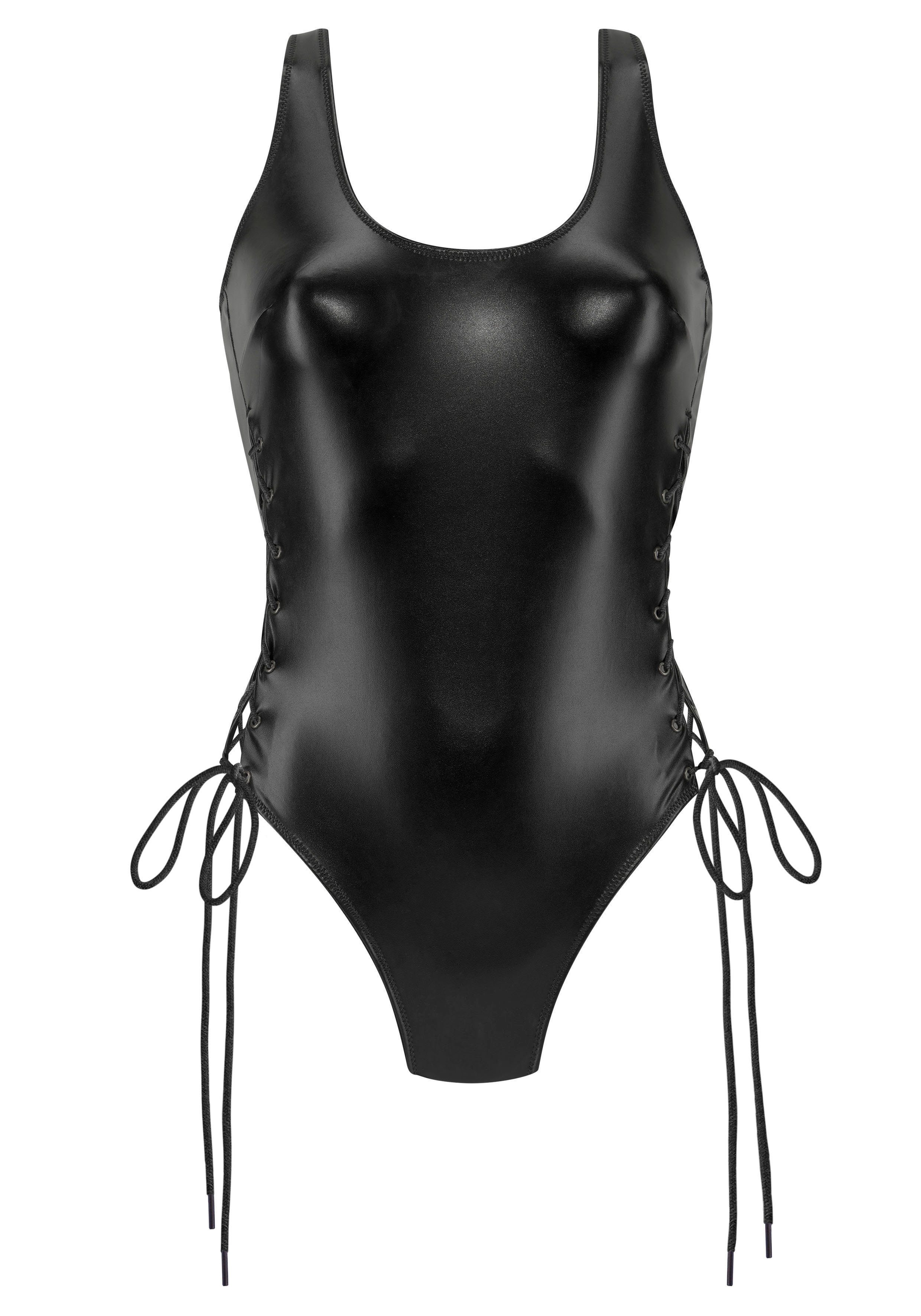 JETTE Stringbody mit aufregender Schnürung, in Leder-Optik, sexy Dessous, R günstig online kaufen