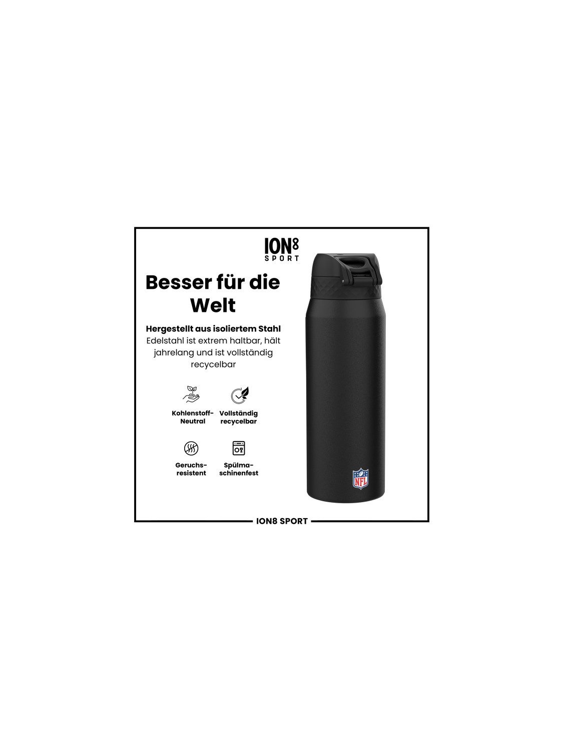 San Francisco 49ers Trinkflasche San Francisco 49ers Steel Water Bottle 750ml