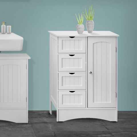 ML-DESIGN Badezimmerspiegelschrank Badschrank Weiß 55x81x30cm Holz