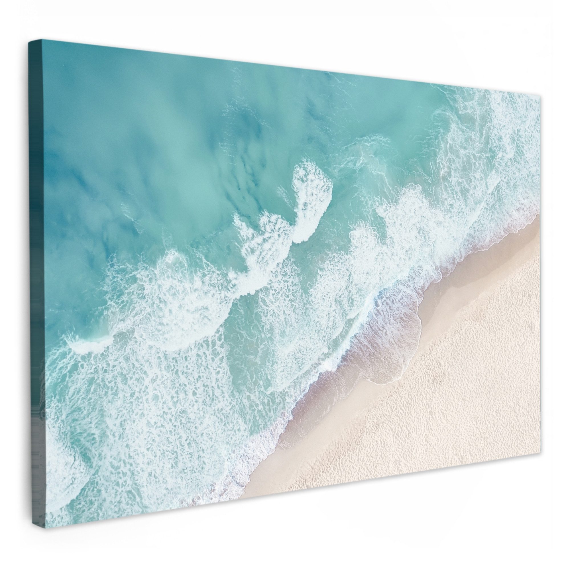 OneMillionCanvasses® Leinwandbild Strand - Meer - Natur - Sommer, Fotodruck (1 St), Bilder für Badezimmer, Bad und Toiletten Deko, Bild WC 30x20 cm