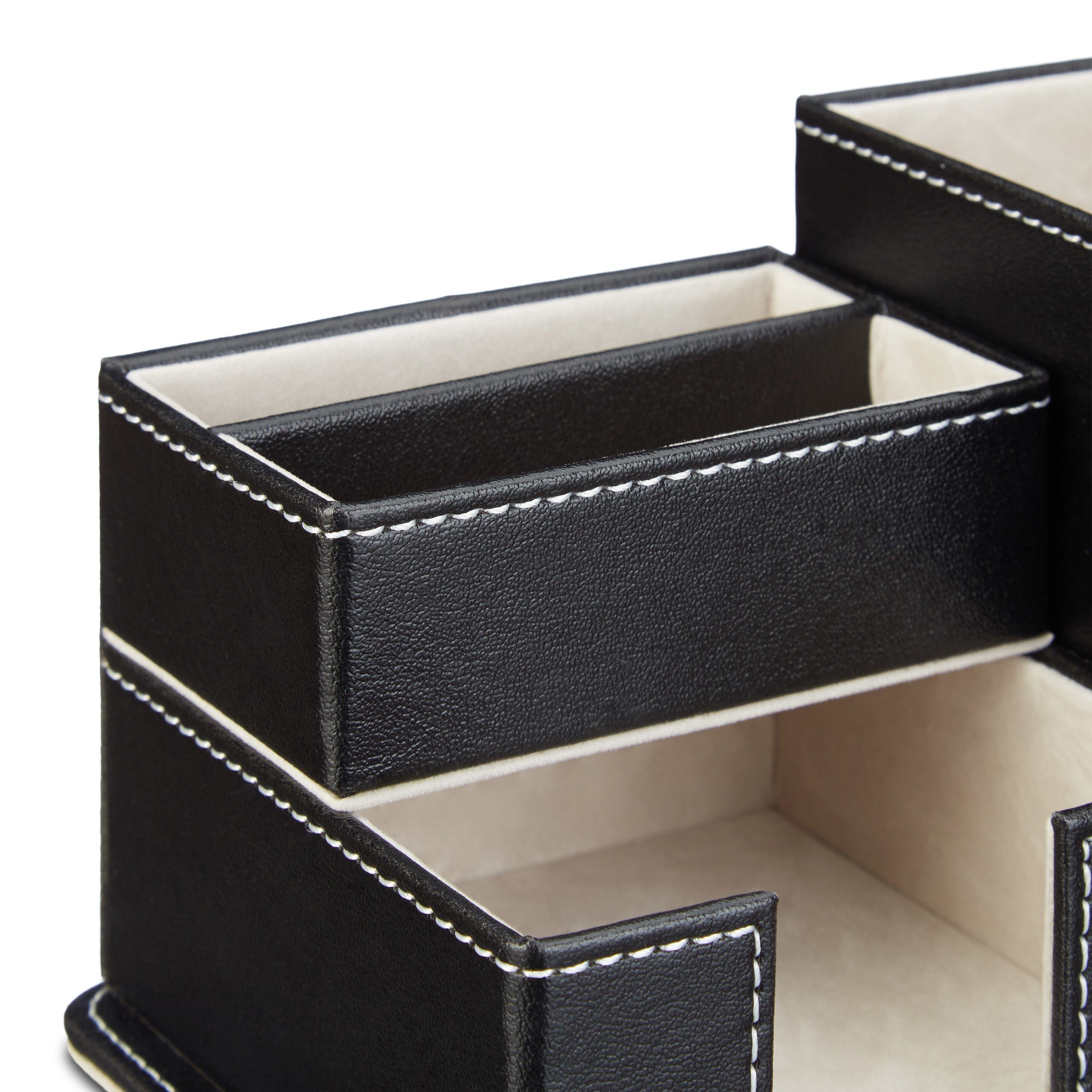 relaxdays Organizer Stiftehalter Kunstleder in Schwarz (1 St) – Bild 4 von 5