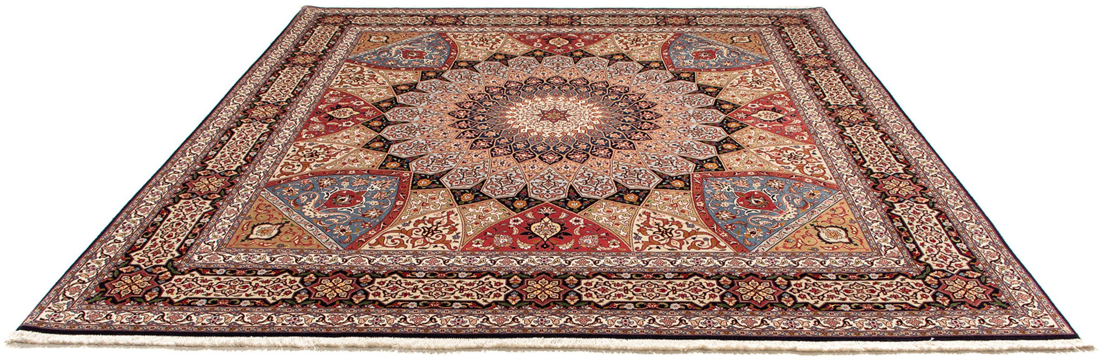 Orientteppich Perser - Täbriz - Royal quadratisch - 264 x 252 cm - hellbraun, morgenland, quadratisch, Höhe: 7 mm, Wohnzimmer, Handgeknüpft, Einzelstück mit Zertifikat