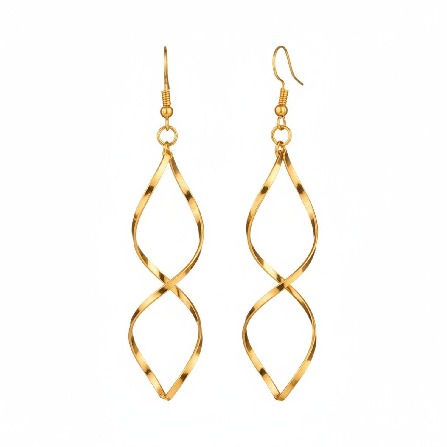 KARMA Paar Ohrhänger Spiralen Gold 9 cm Damenohrringe Ohrringe (piralohrringe, 2-tlg., Damen Geschenk für SIe modern S), Ohrschmuck Damenschmuck Ohrschmuck