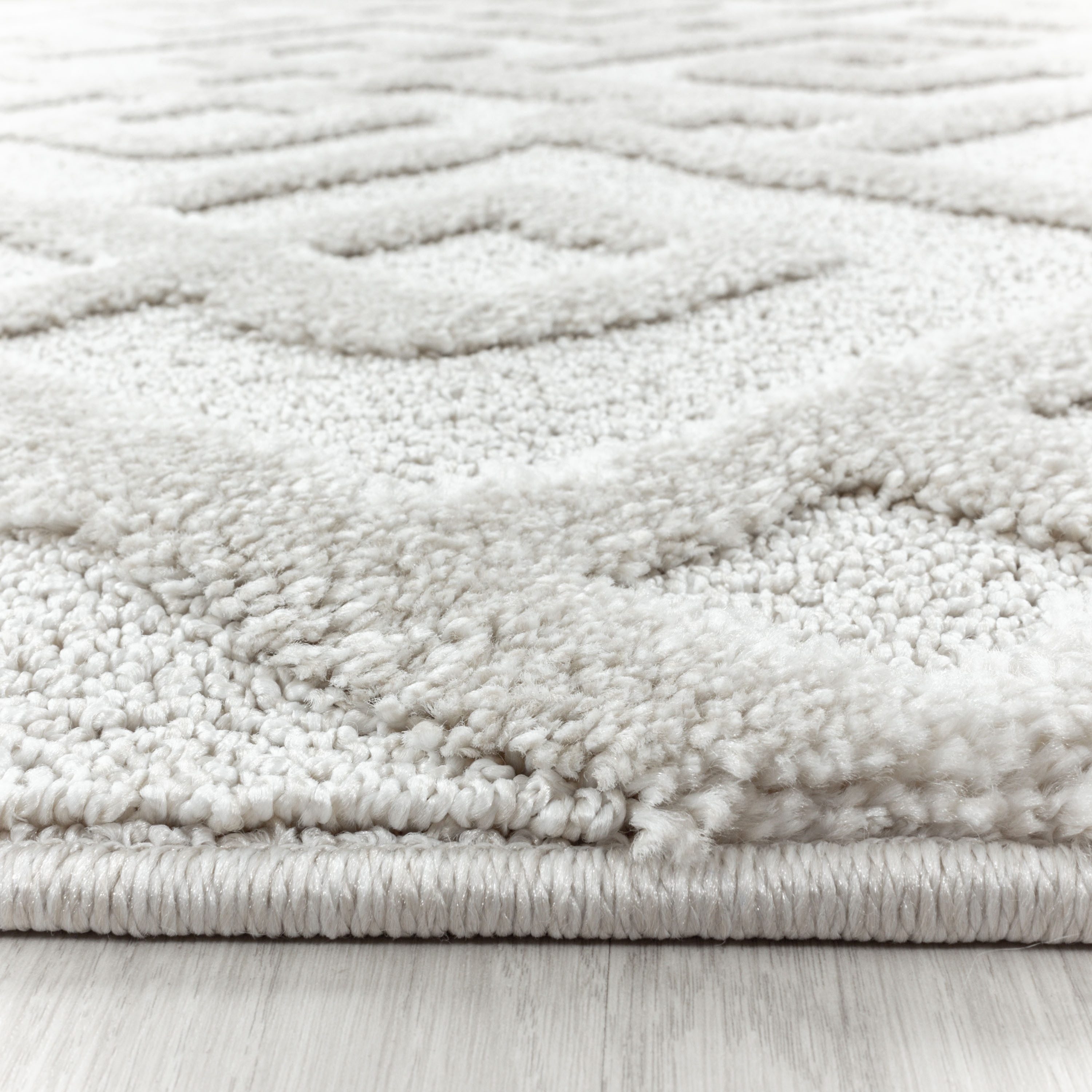 Carpettex Hochflor-Bettumrandung Geometrisch Design, Höhe 20 mm, (Bett-Set, 3-tlg., Bettvorlage), Schlafzimmer Teppich Bettumrandung Läufer Set 3 teilig
